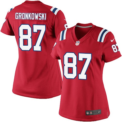 Women's Elite Rob Gronkowski Nike Jersey Red Alternate - #87 NFL New England Patriots